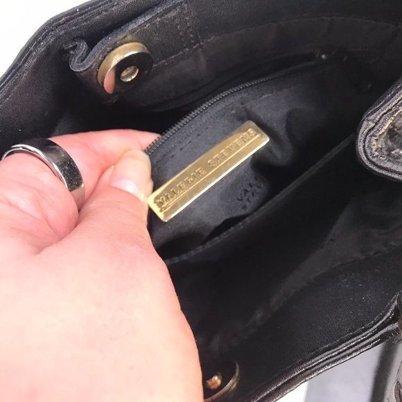 Vintage Valerie Steven Black Woven Leather Gold Hardware Shoulder bag - Picture 7 of 11